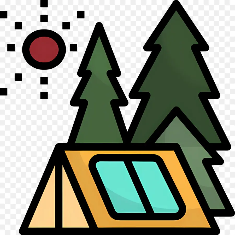 Tente De Camping，Arbres PNG