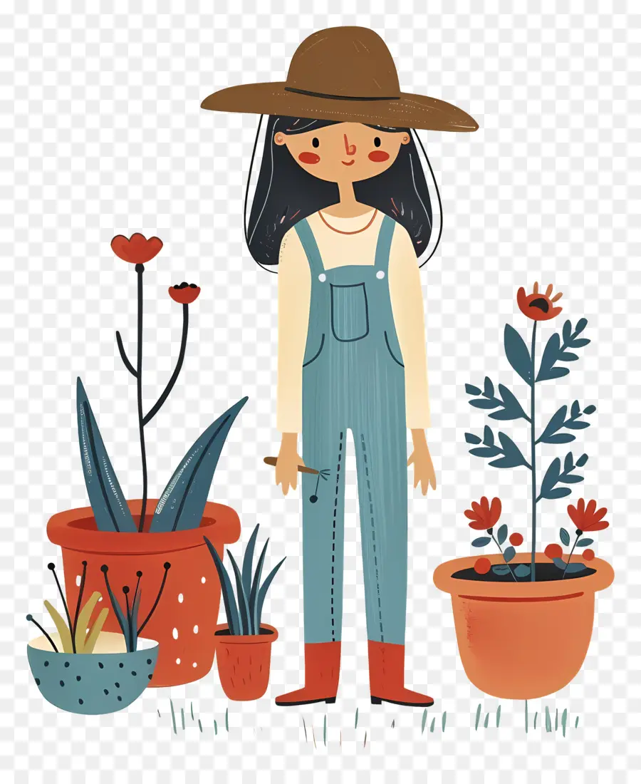 Femme De Jardinage，Jardinier PNG