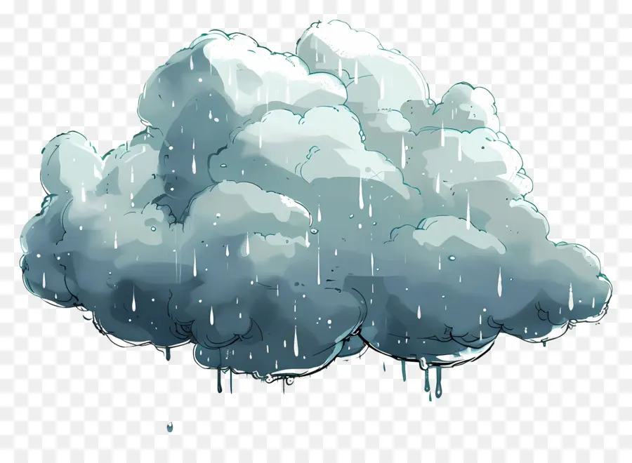 Nuage De Pluie，Gouttes De Pluie PNG