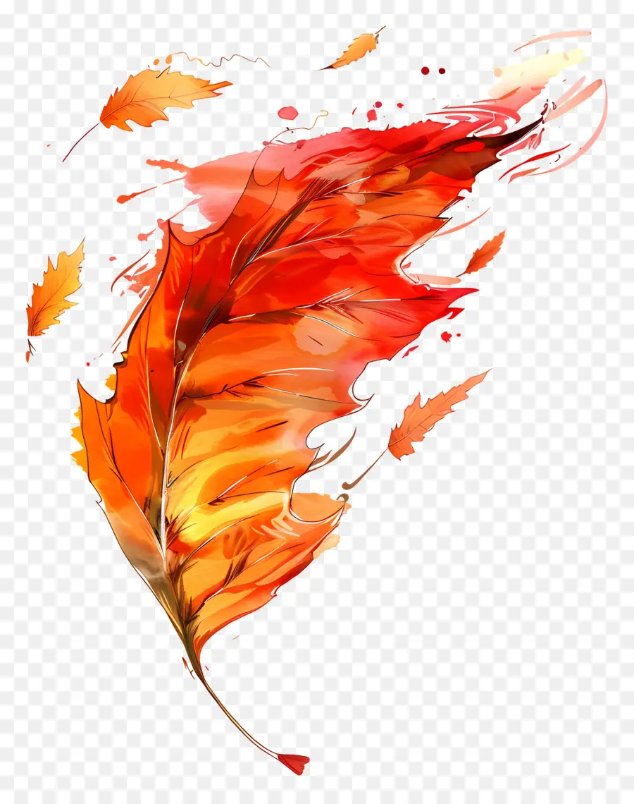 Feuille D'automne Dans Le Vent，Feuille PNG