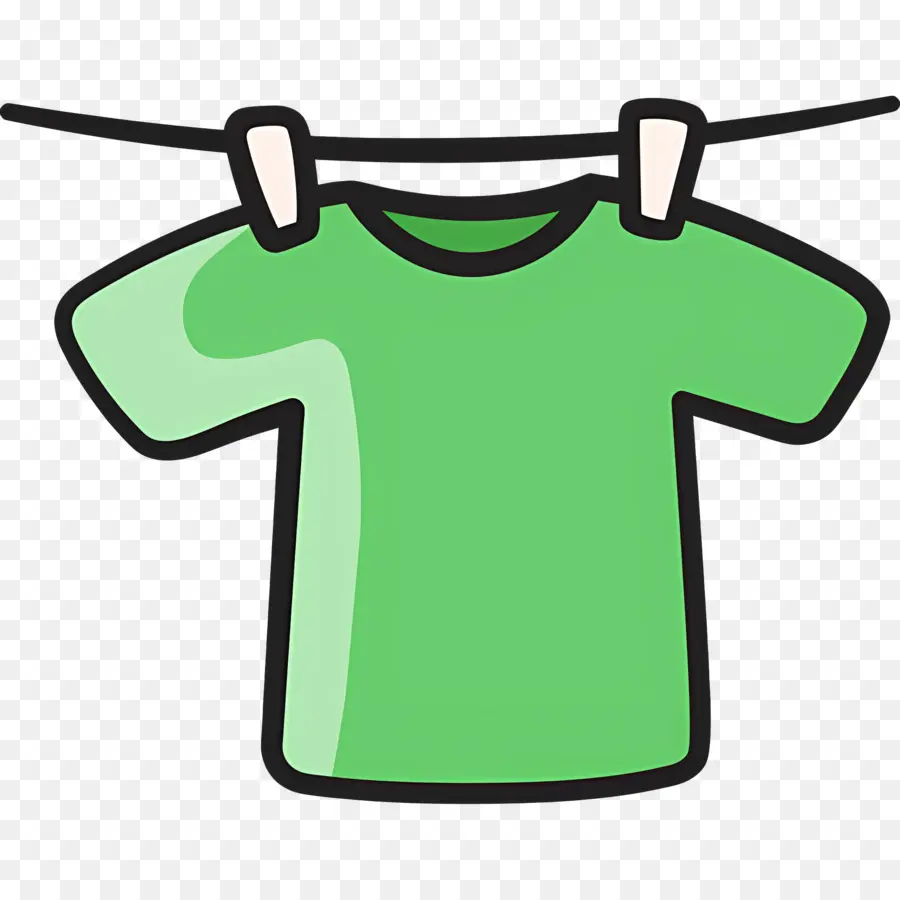 Tissu Suspendu，Tee Shirt Vert PNG