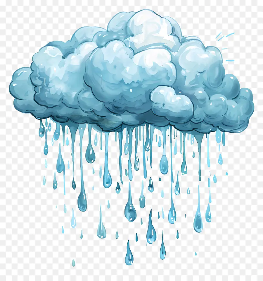 Nuage De Pluie，Gouttes De Pluie PNG