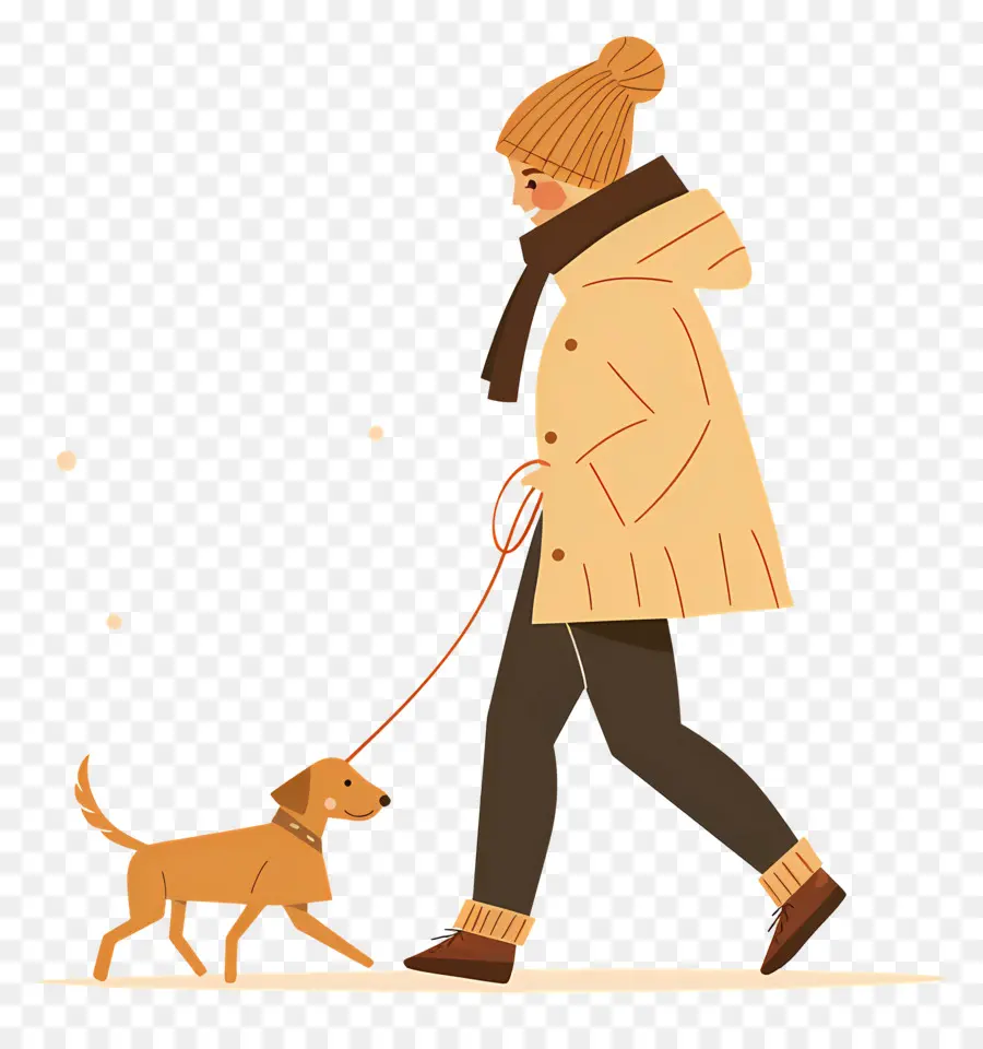 Femme Qui Promène Son Chien，Fille Qui Promène Un Chien PNG