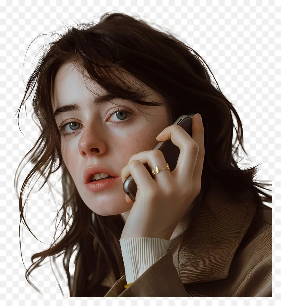 Femme Au Téléphone，Téléphone PNG