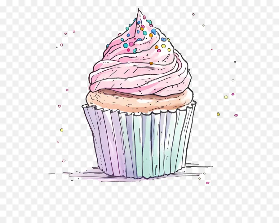 Cupcake Funfetti，Petit Gâteau PNG