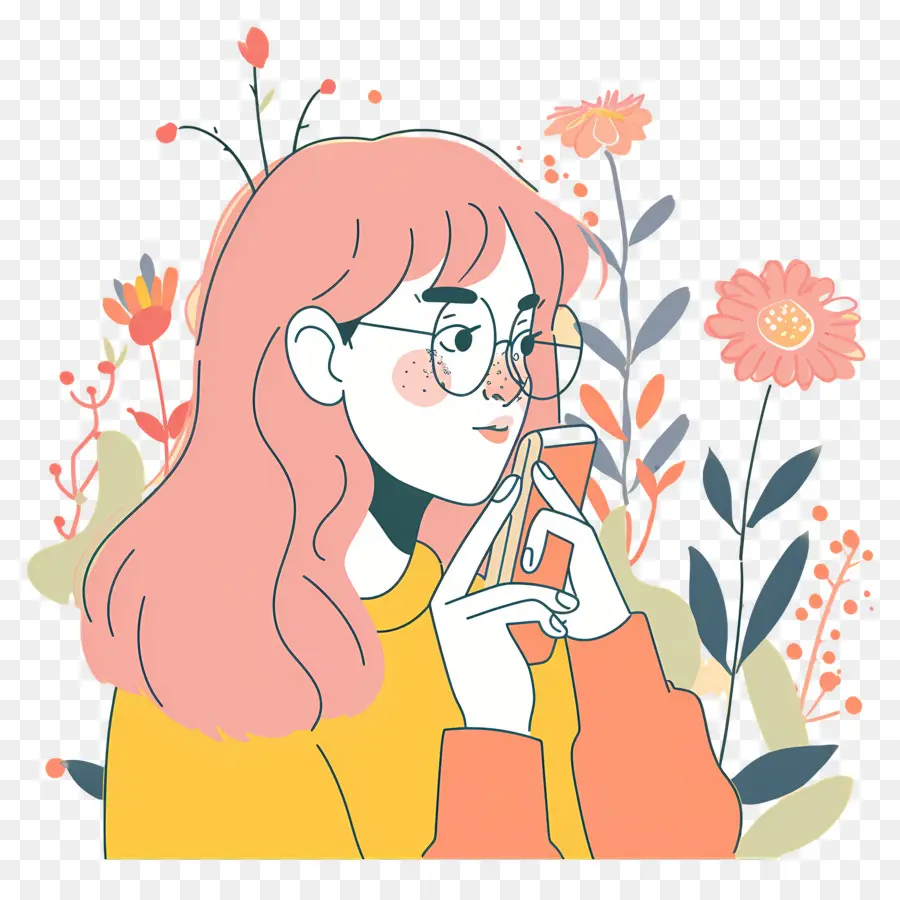 Femme Au Téléphone，Fille PNG