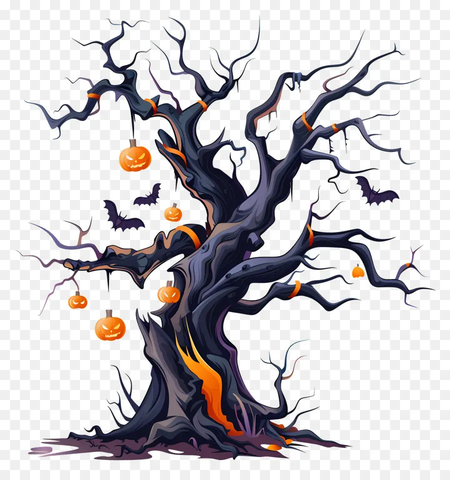 Arbre D'halloween Effrayant，Arbre Effrayant PNG