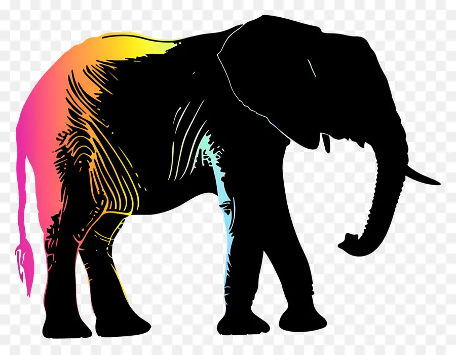 Silhouette D'éléphant，Silhouette D'éléphant Noir PNG