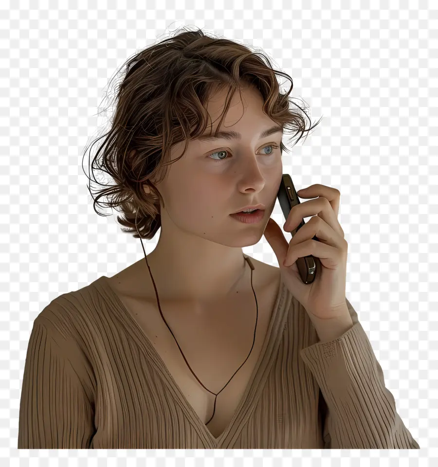 Femme Au Téléphone，Femme PNG