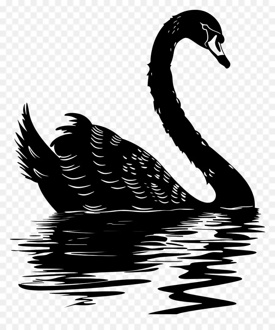 Silhouette De Cygne，Cygne PNG