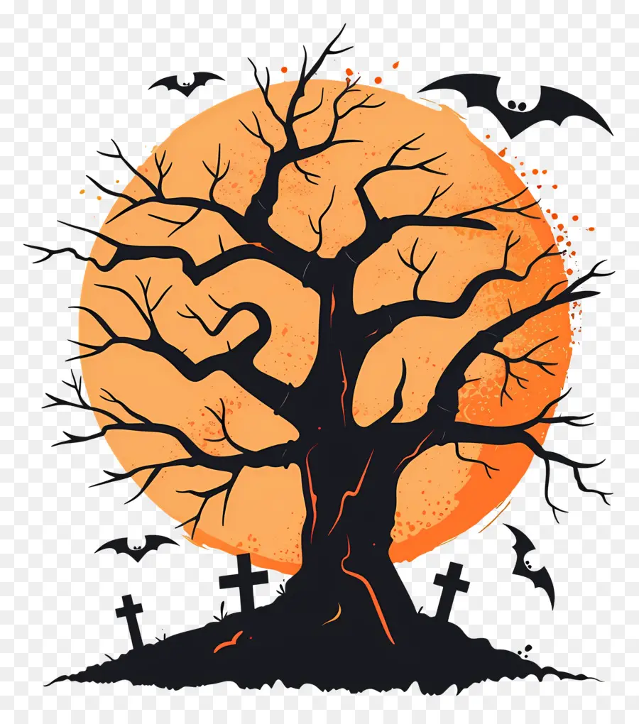 Arbre D'halloween Effrayant，Arbre D'halloween PNG