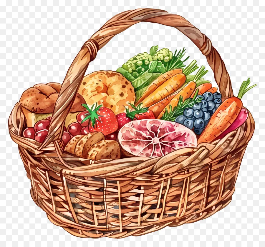 Panier Alimentaire，Panier De Légumes PNG