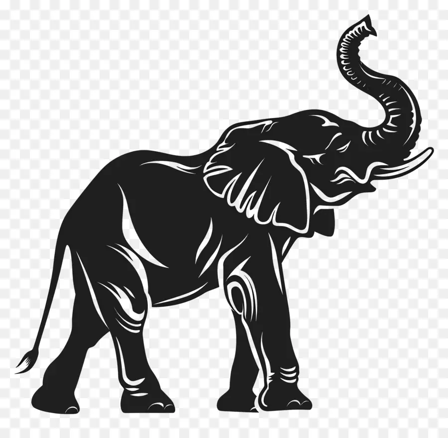 Trompe D'éléphant Jusqu'à La Silhouette，Silhouette D'éléphant PNG