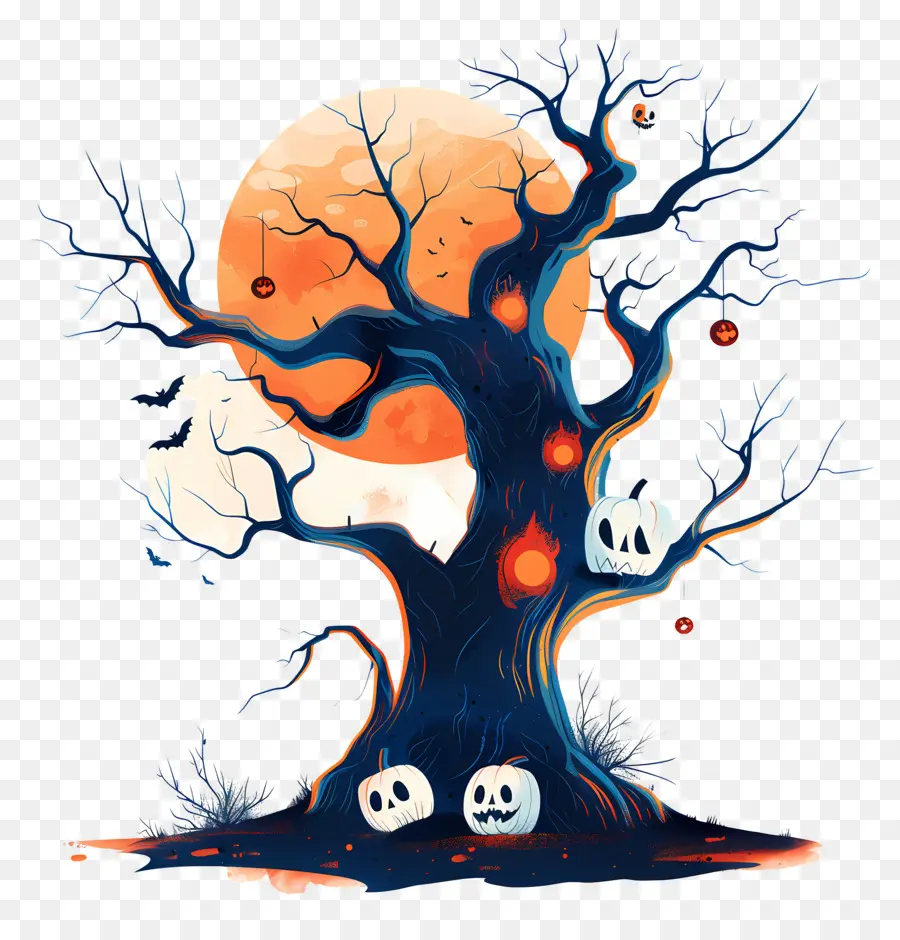 Arbre D'halloween Effrayant，Arbre Effrayant PNG