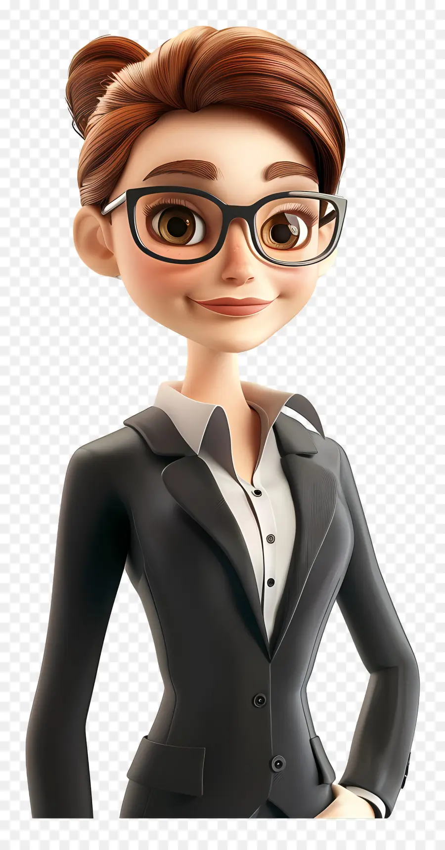 Femme D'affaires，Femme Animée Avec Des Lunettes PNG