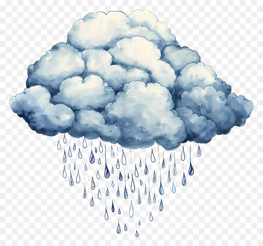 Nuage De Pluie，Gouttes De Pluie PNG