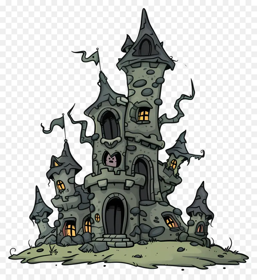 Château Effrayant D'halloween，Maison Hantée PNG