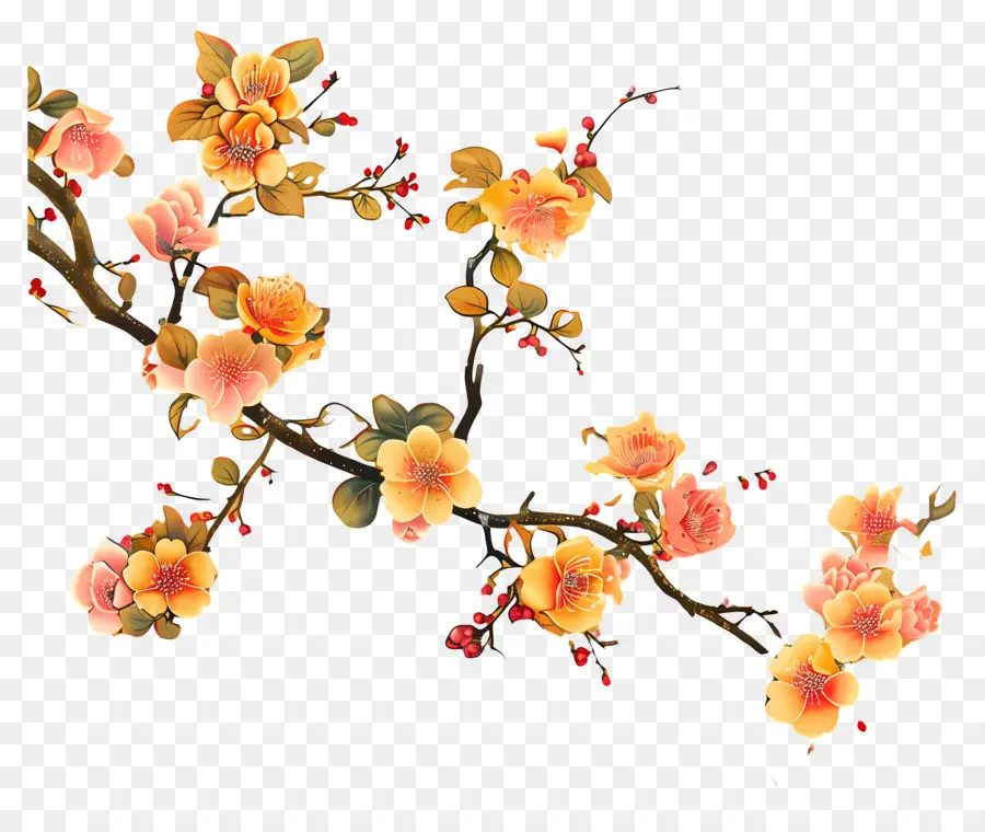 Branche De Fleurs，Fleurir PNG