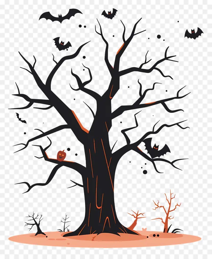 Arbre D'halloween Effrayant，Arbre Effrayant PNG