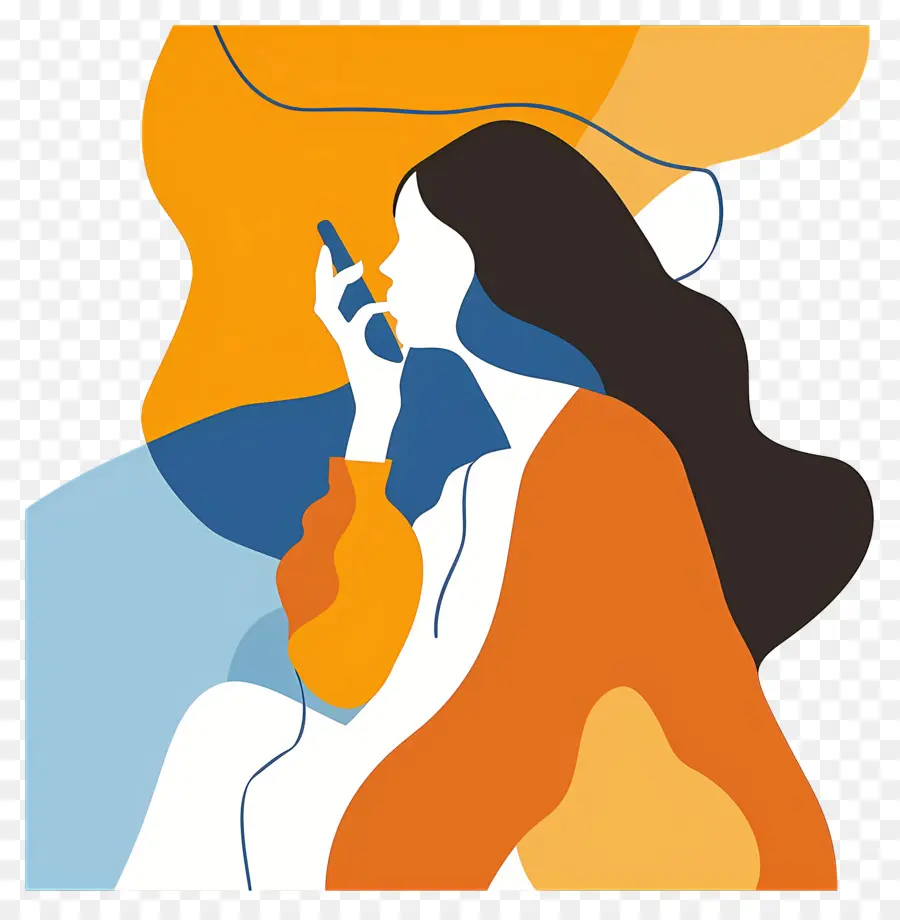 Femme Au Téléphone，Femme Avec Téléphone PNG