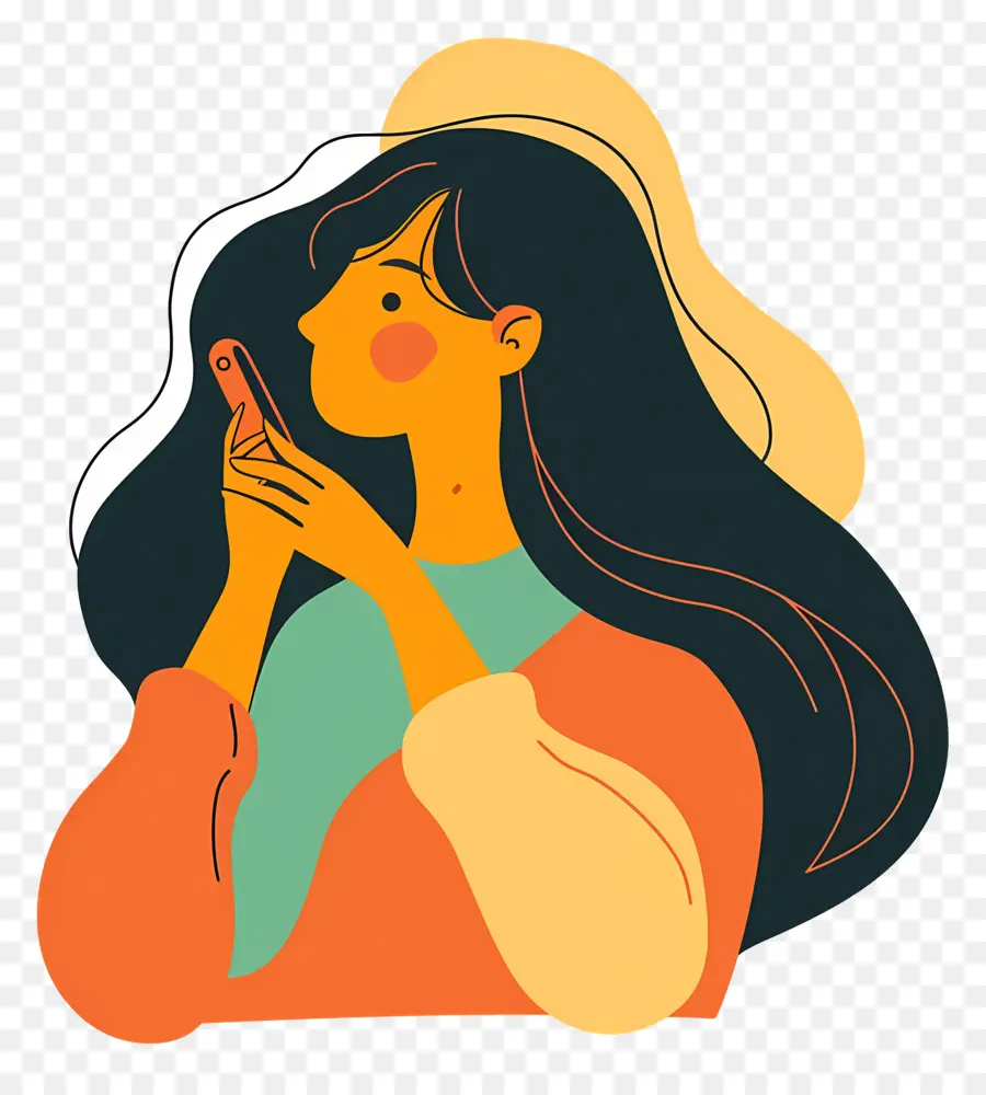 Femme Au Téléphone，Femme Avec Téléphone PNG