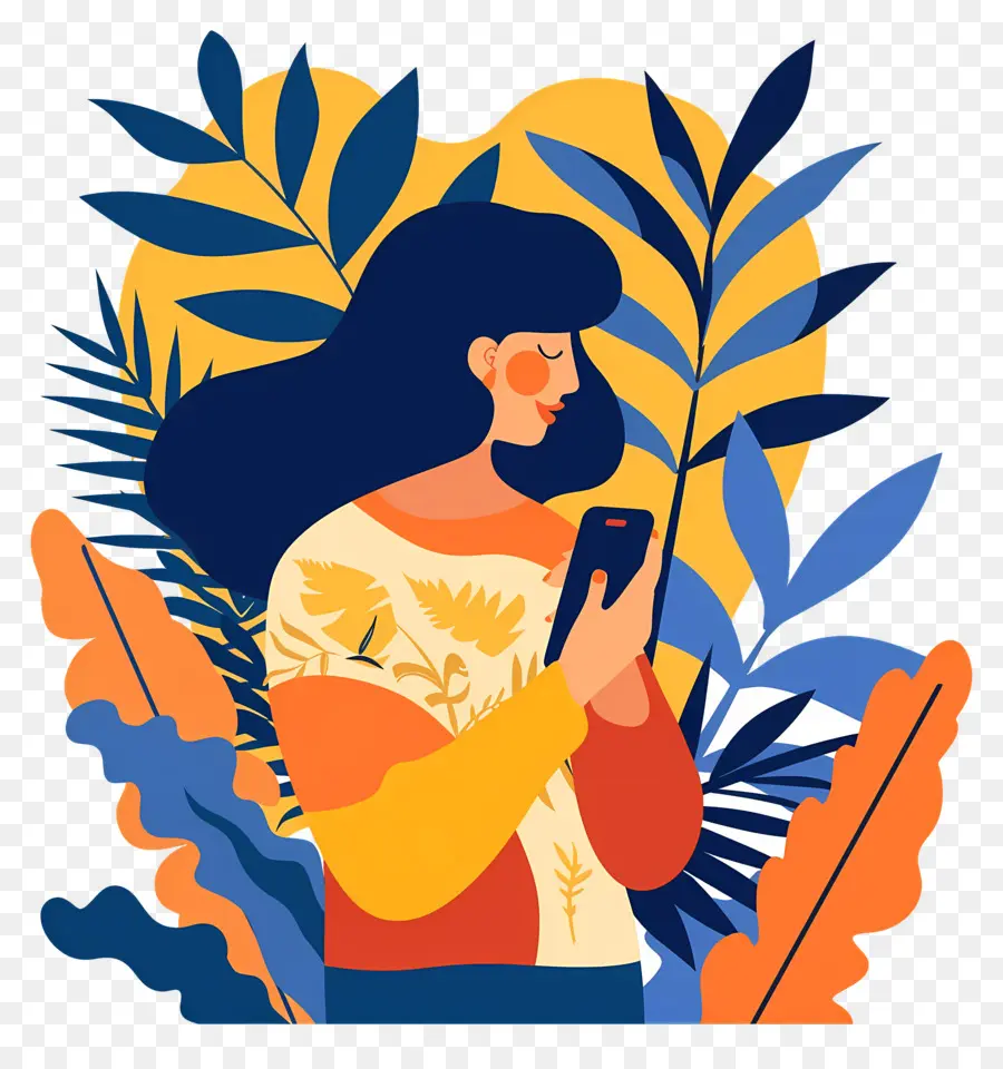 Femme Au Téléphone，Femme Avec Téléphone PNG