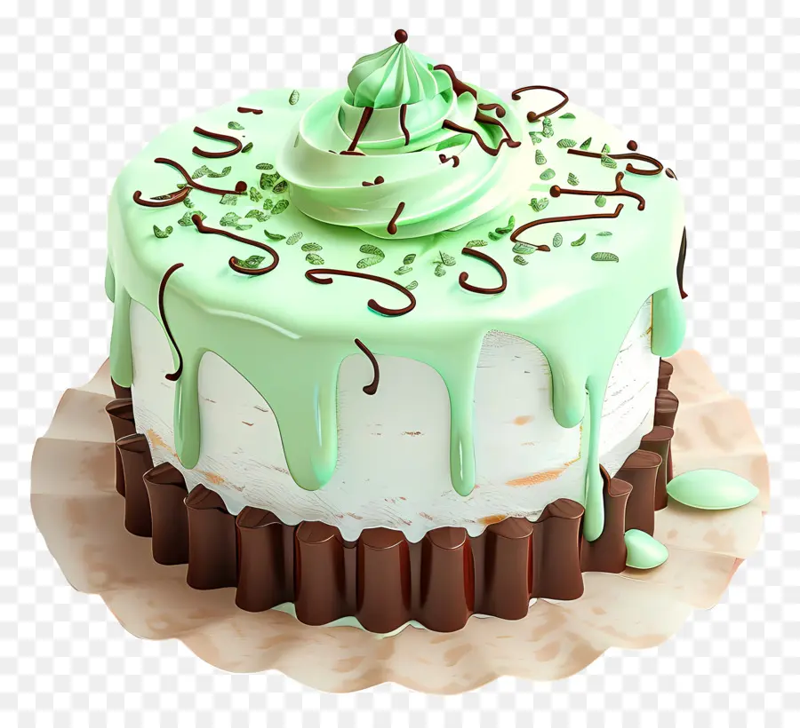 Gâteau Frais à La Menthe，Gâteau Vert PNG