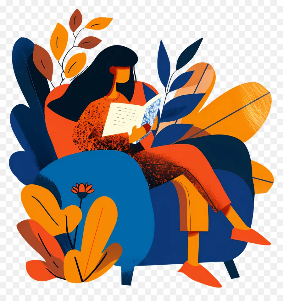 Femme Lisant Un Livre，Femme Lisant PNG