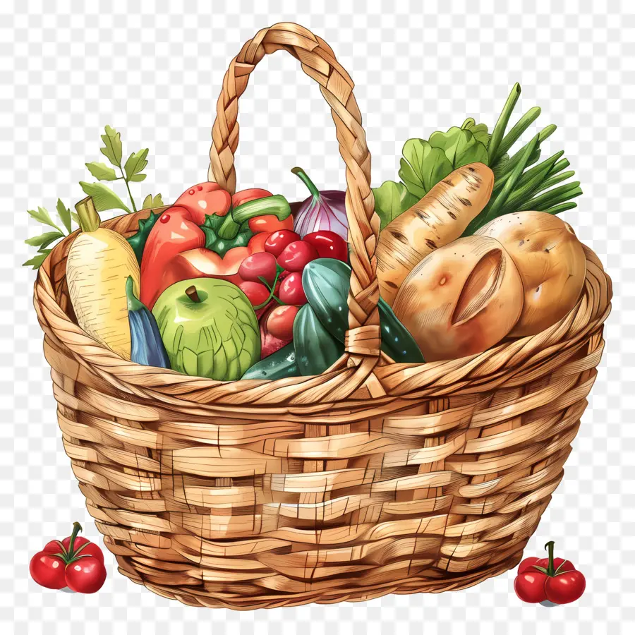 Panier Alimentaire，Panier De Légumes PNG