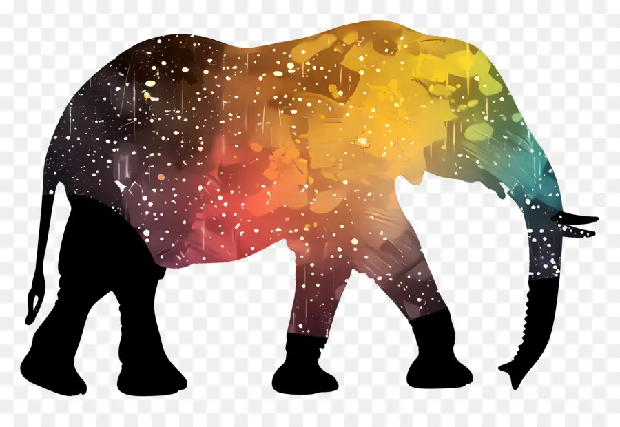 Silhouette D'éléphant，Éléphant Géométrique PNG