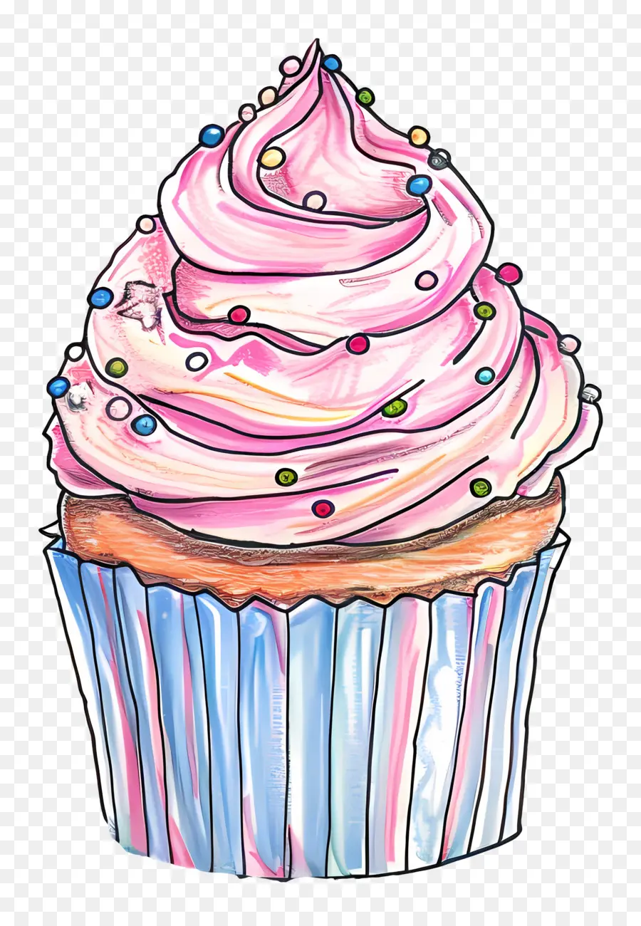 Cupcake Funfetti，Petit Gâteau Bleu PNG