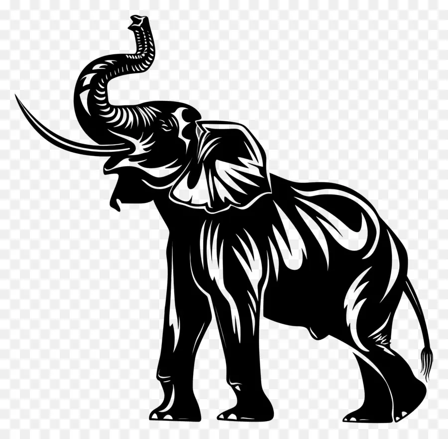 Trompe D'éléphant Jusqu'à La Silhouette，Silhouette D'éléphant PNG