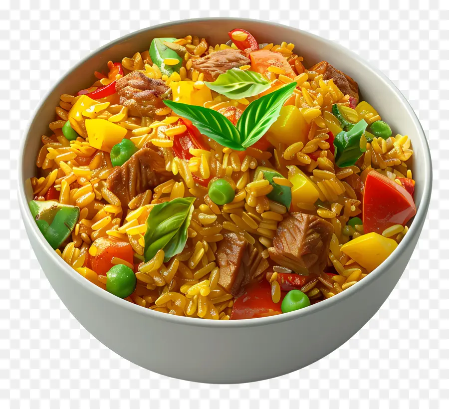 Riz Au Curry，Bol De Riz Frit PNG