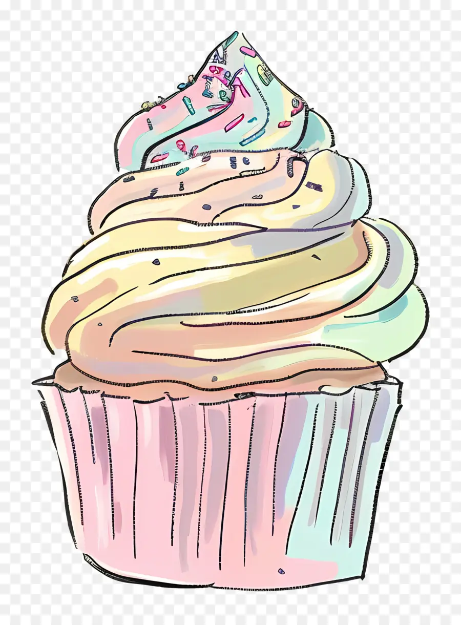 Cupcake Funfetti，Petit Gâteau PNG