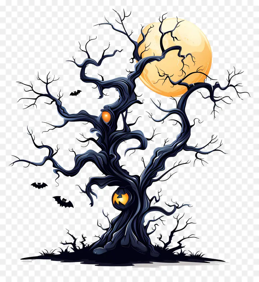 Arbre D'halloween Effrayant，Halloween PNG