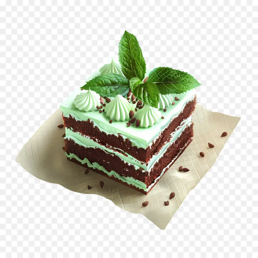 Gâteau Frais à La Menthe，Gâteau Au Chocolat À La Menthe PNG