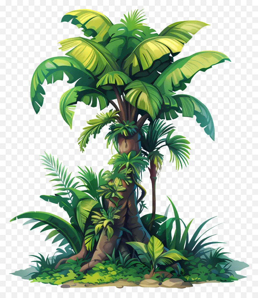 Arbre De La Jungle，Palmiers PNG