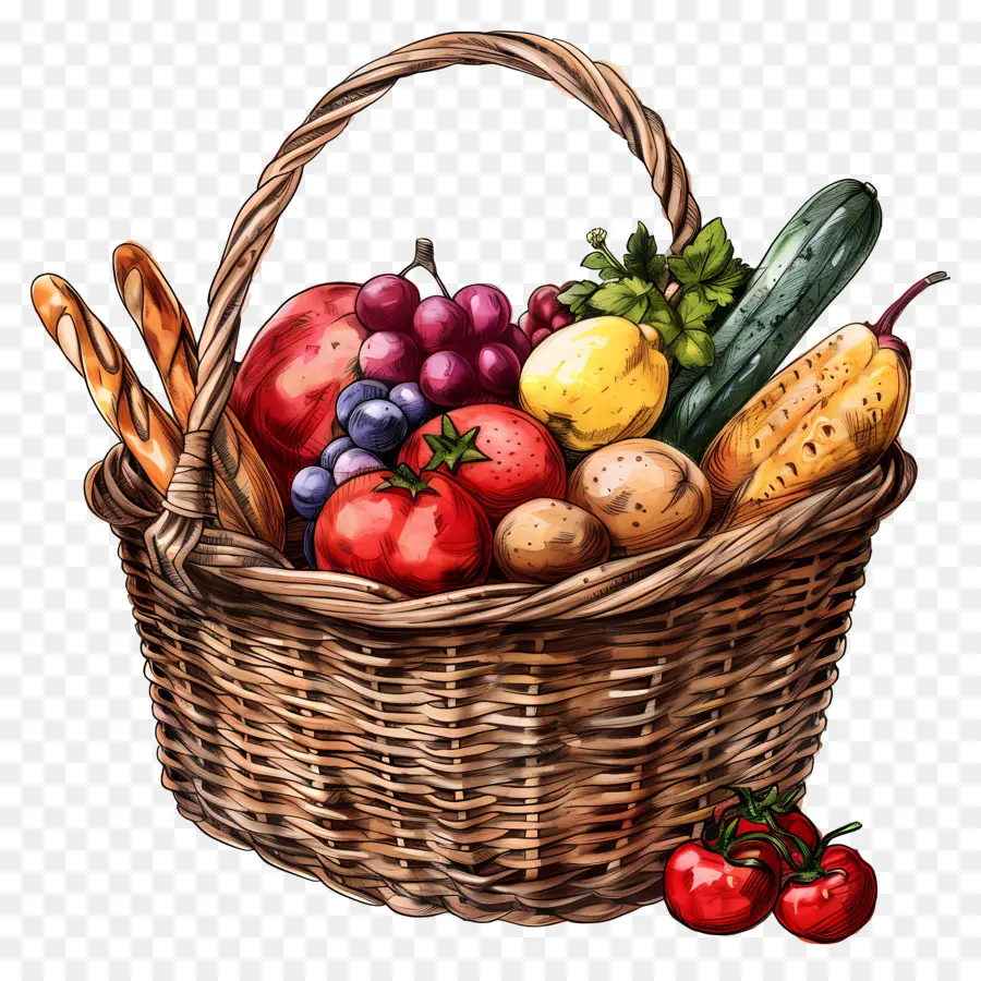 Panier Alimentaire，Panier De Légumes PNG