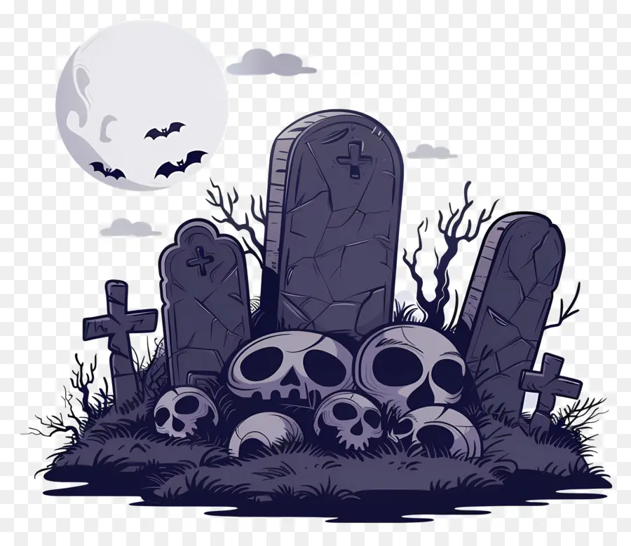 Cimetière D'halloween，Cimetière PNG