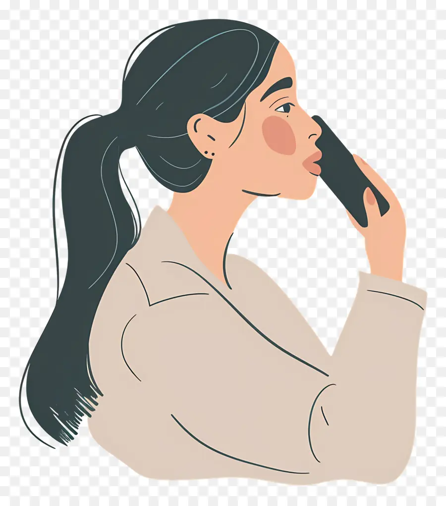 Femme Au Téléphone，Communication PNG