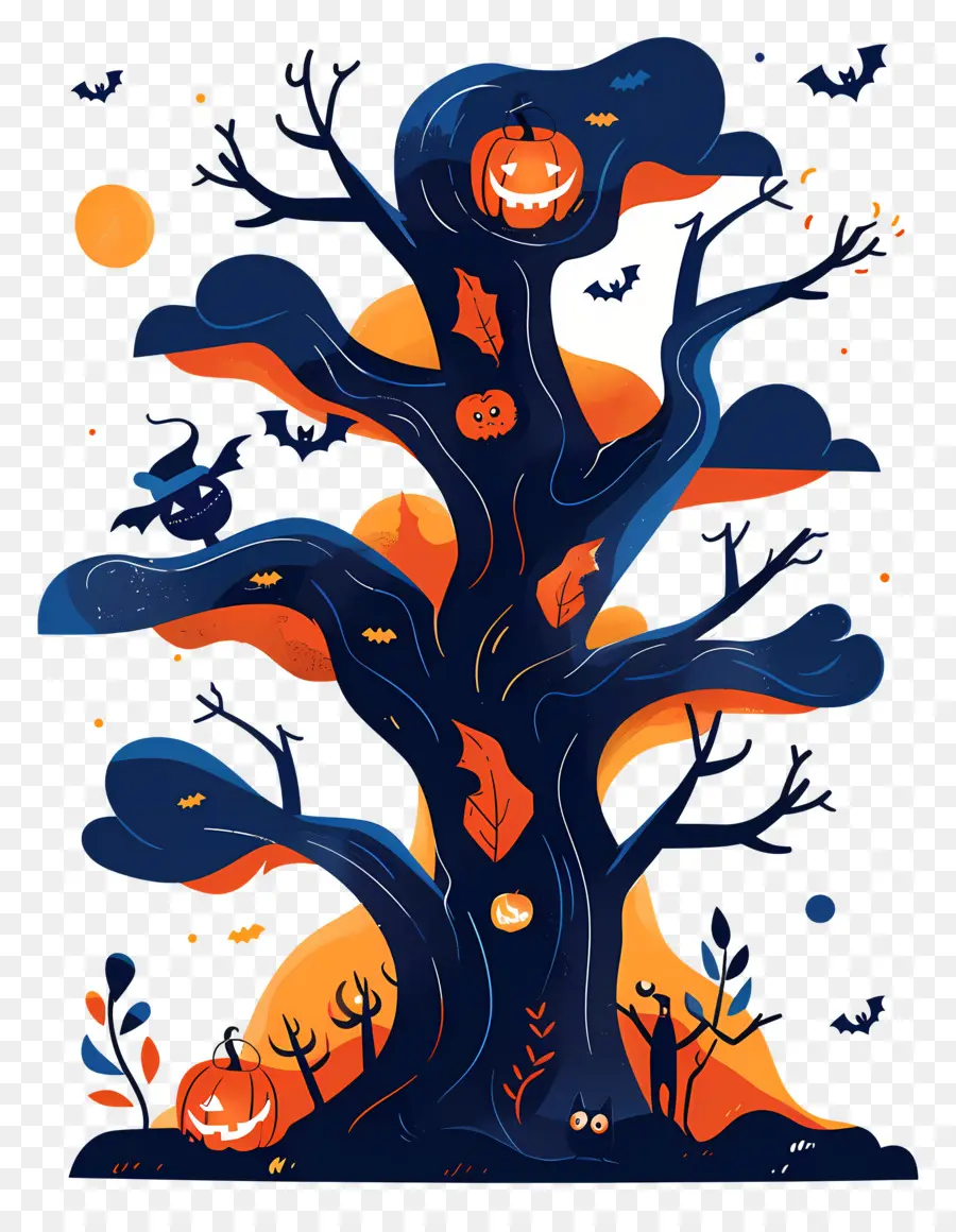 Arbre D'halloween Effrayant，Arbre D'halloween PNG