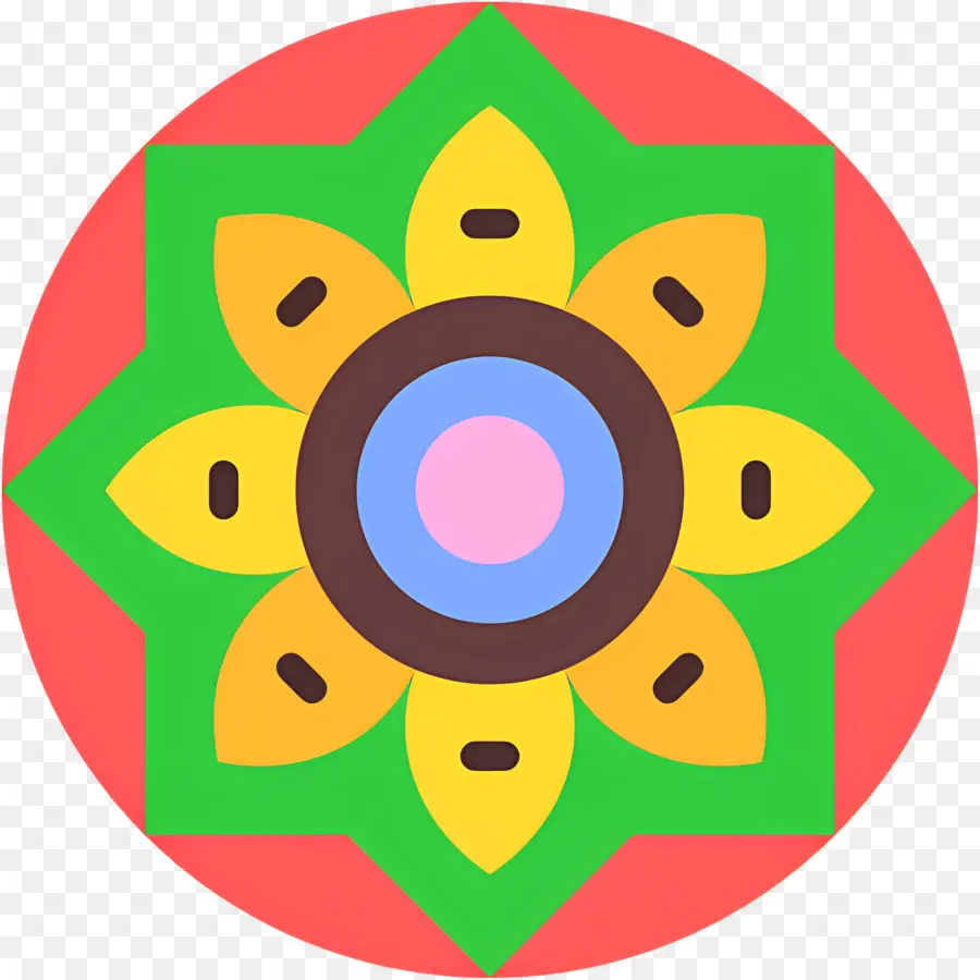 Mandalas，Mandala Coloré PNG