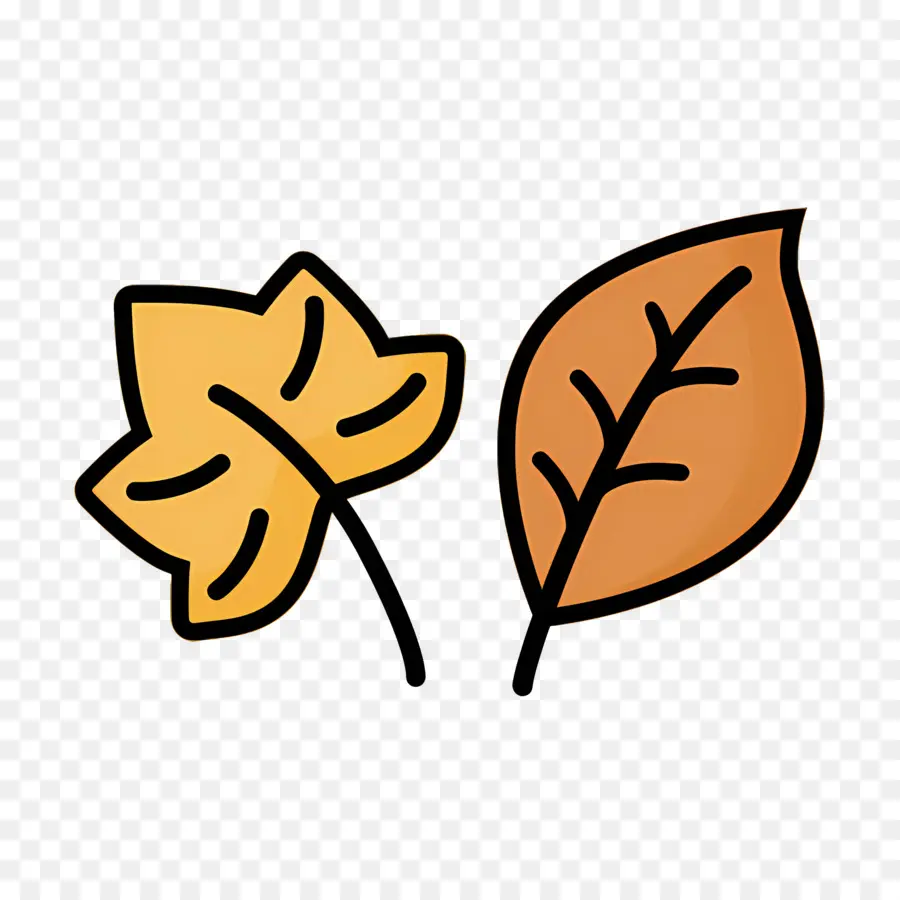 Feuilles D'automne，Feuilles Vertes Et Oranges PNG