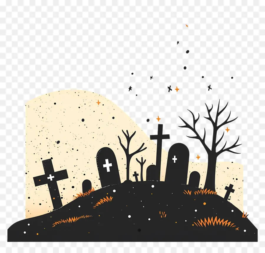 Cimetière D'halloween，Cimetière PNG