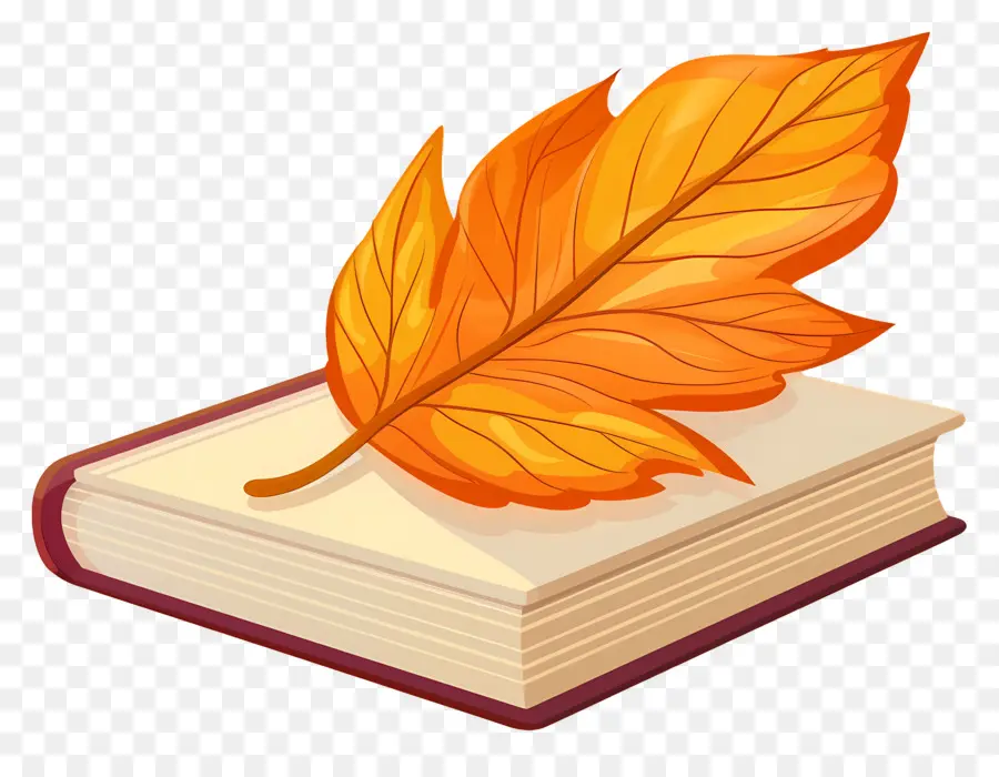 Feuille D'automne Sur Le Livre，Livre Ouvert PNG