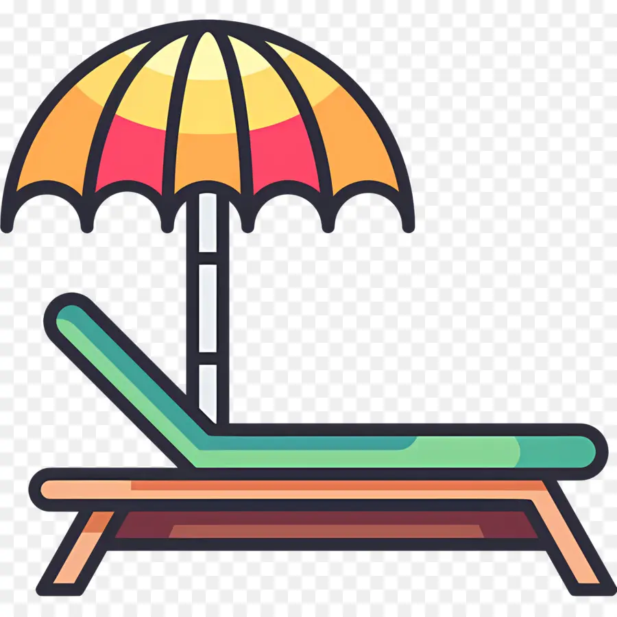 Parasol，Chaise De Plage Et Parasol PNG