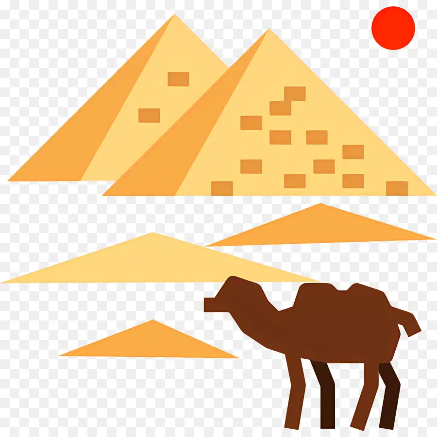 Pyramide，Pyramides Et Chameau PNG