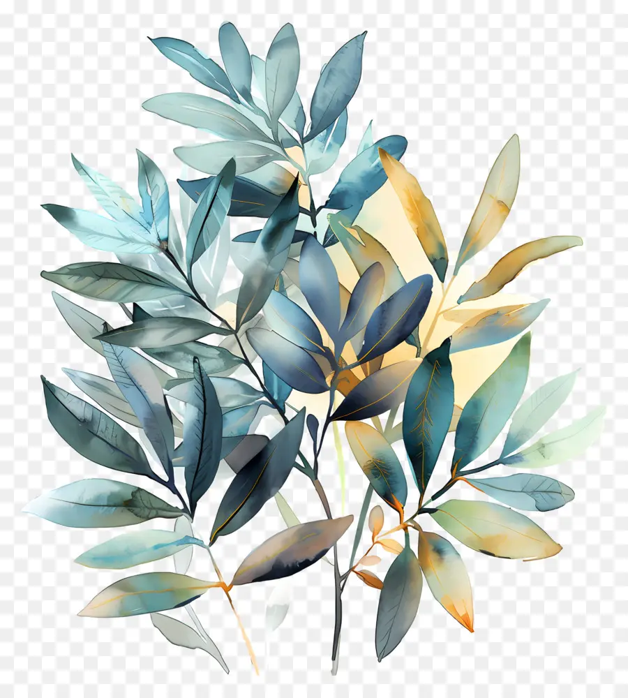 Feuillage Aquarelle，Feuilles D'aquarelle PNG