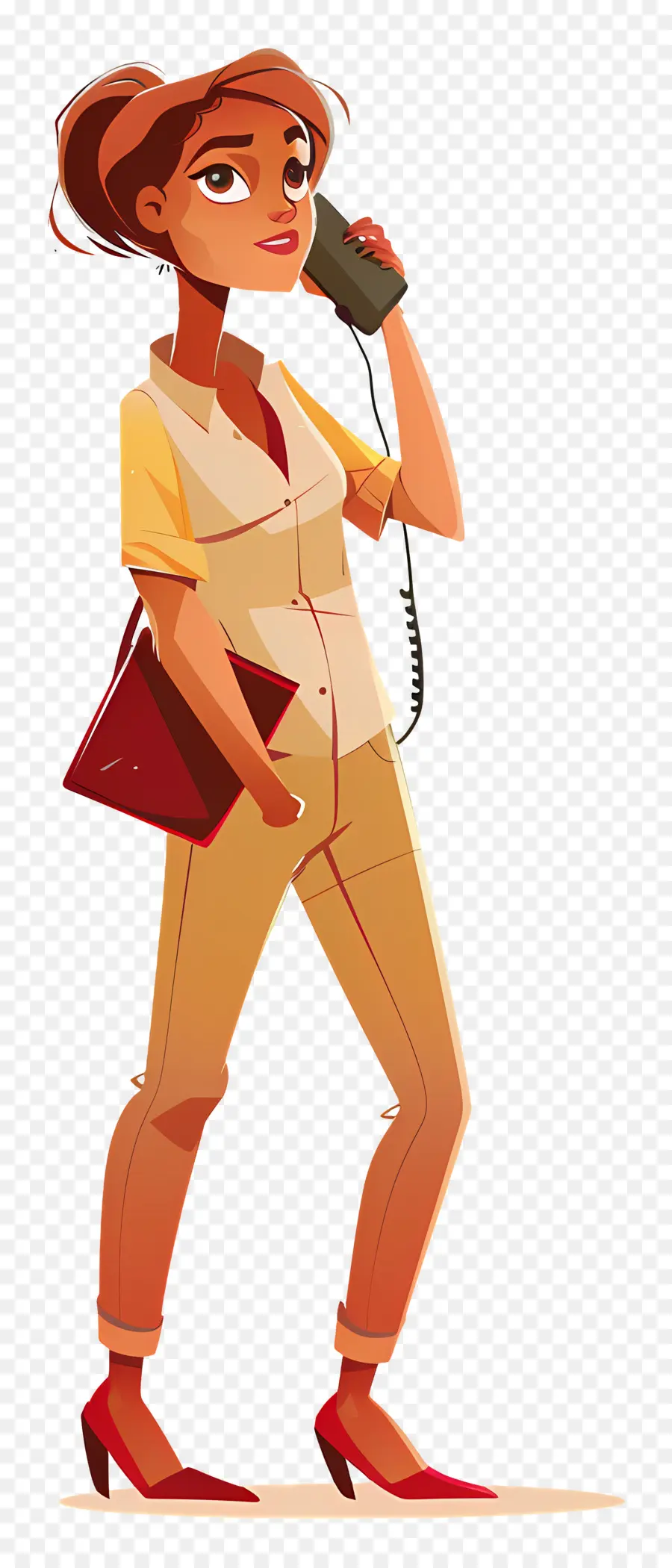 Femme Au Téléphone，Communication PNG