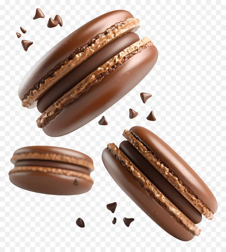 Macarons Au Chocolat，Cookies PNG